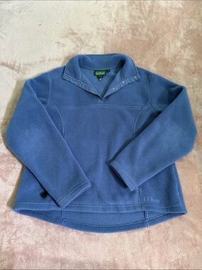L.L. Bean Periwinkle Snap-Front Fleece Pullover Size Medium